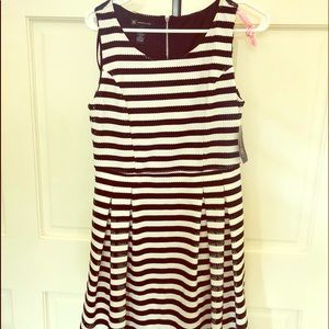 INC Black and White striped dress